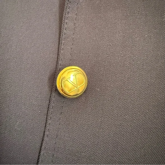 Vintage Valentino Miss V Navy Cropped Blazer with Gold Buttons - Picture 10 of 11